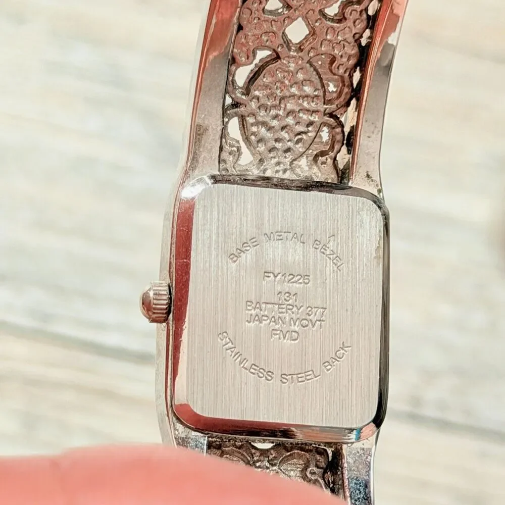 Southwestern Turquoise Silver Tone Cuff Bracelet Watch Western Boho Cowgirl